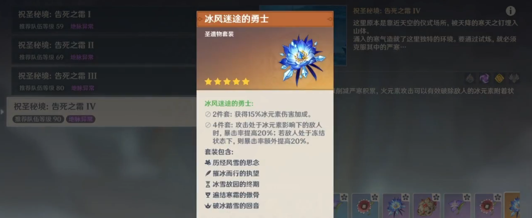 原神冰风迷途的勇士套装怎么样