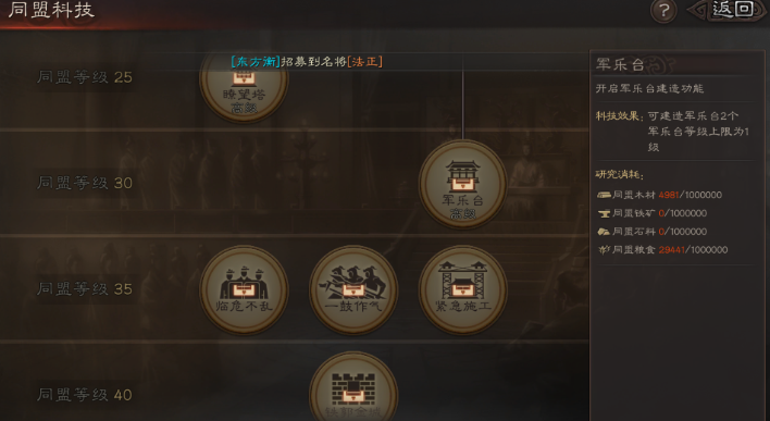 三国志战略版军乐台有什么用处