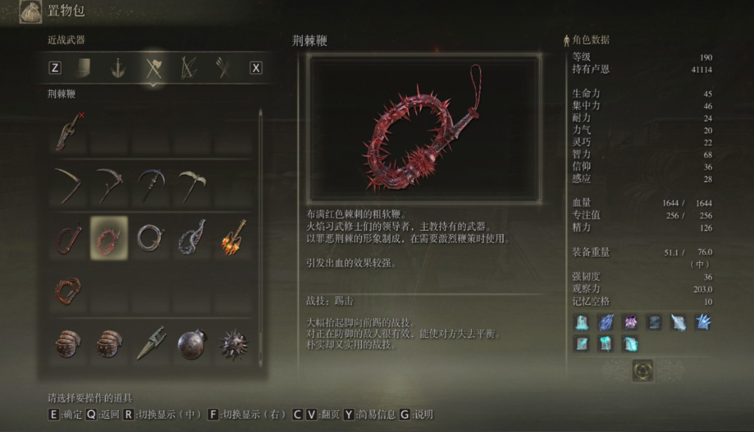 艾尔登法环鞭子用什么战灰厉害